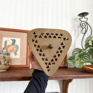 Vintage brass box with hearts design